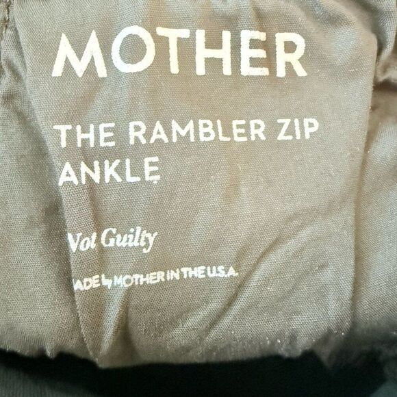 Mother The Rambler High-Rise Straight-Leg Zip Ankle Jeans Not Guilty Black Sz 25 - Picture 15 of 15